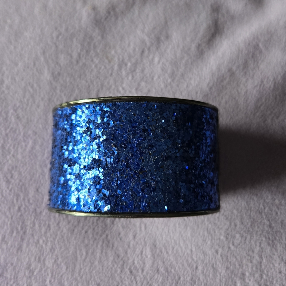 Blue Glitter Cuff Bracelet